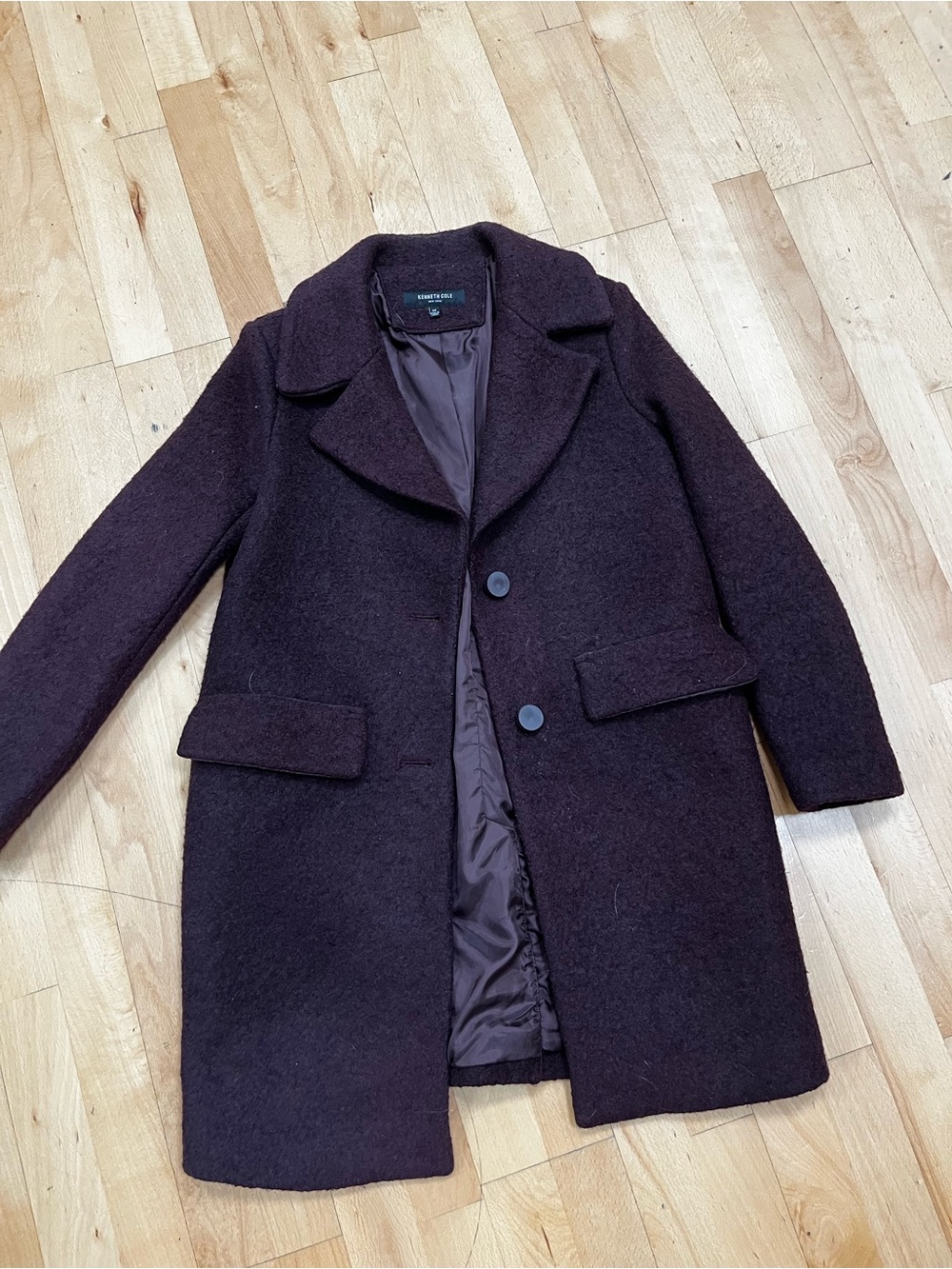 Kenneth Cole Women's Plum Wool-Blend Coat
